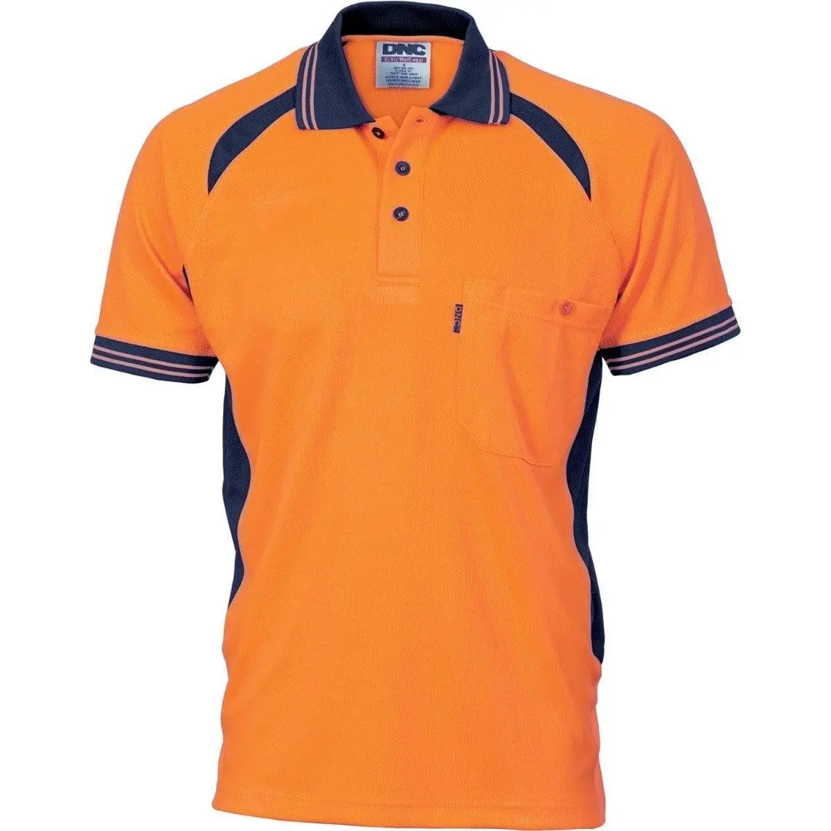 Dnc Workwear Cool-breeze Contrast Mesh Short Sleeve Polo - 3901 Metro Workwear.